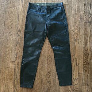 Banana Republic Faux Leather Olive Green Jeans